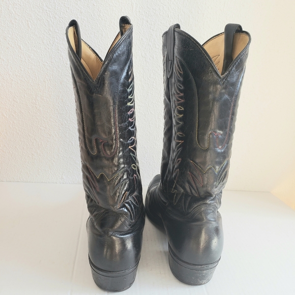 Western Cowboy Rodeo Ranch Mens Black Vulcan Boots - Picture 7 of 12
